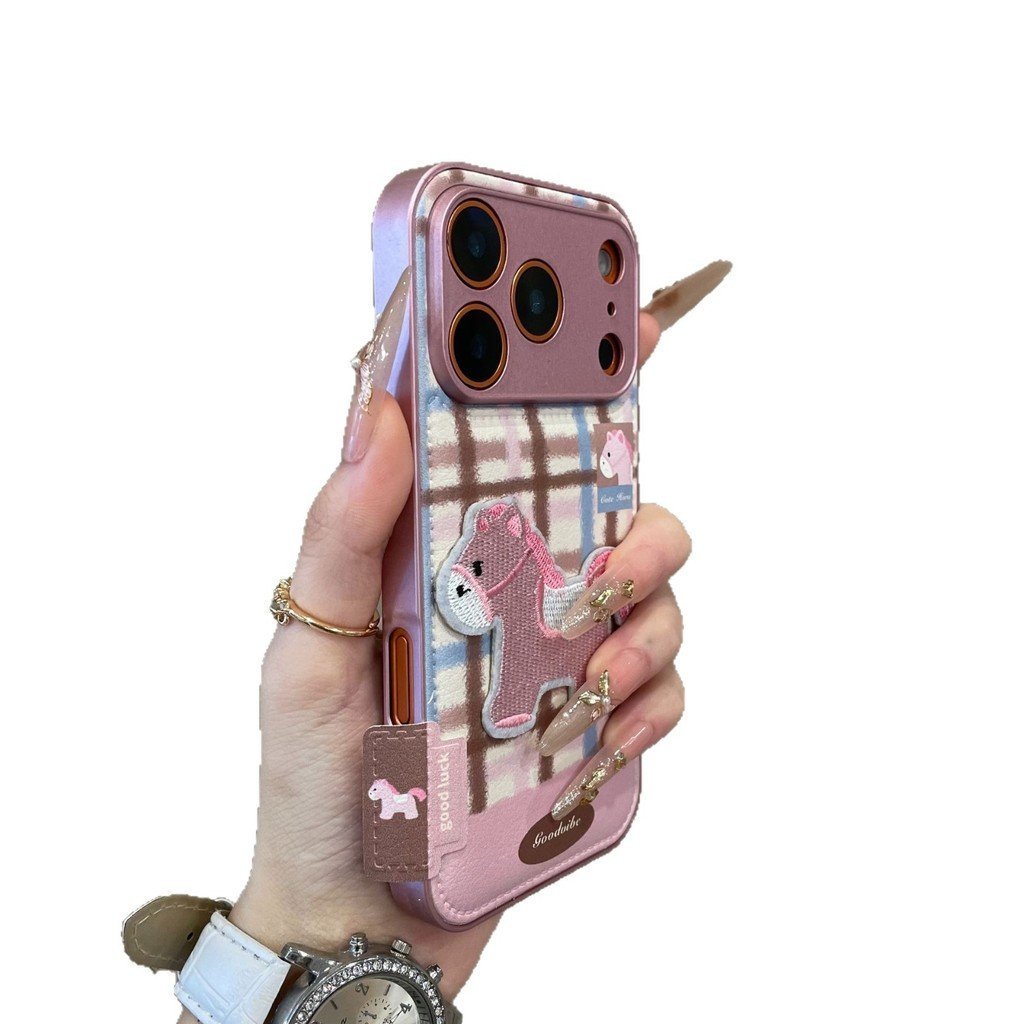 Ngựa Sọc Thích Hợp Cho Vỏ Điện Thoại 17pro iphone16pm Da Hạt 15 Độc Đáo 14plus Chống Sốc 11
