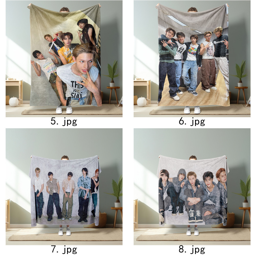 Chăn Flannel in hình một mặt Kpop CORTIS cho ghế Sofa, giường ngủ, văn phòng hoặc du lịch