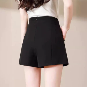 Quần Short Nữ Cao Cấp 2024 Đen Rời Chữ a Ống Rộng Ôm Hơn Nhìn Bên Ngoài Mặc Phù Hợp Với Thời Trang Quần Short 5.12