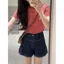 Áo thun ngắn tay dáng ôm phong cách Hàn Quốc dành cho nữ Siêu Hot Slimer Look Top
