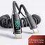 Cáp dữ liệu sạc siêu nhanh 120W Cáp kính thiên văn lò xo có màn hình kỹ thuật số LED Cáp dữ liệu sạc Type-C / USB sang Type-C
