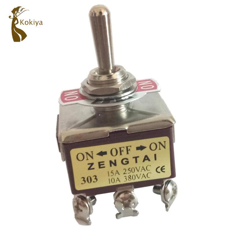 Công tắc bật tắt Rocker, AC 250V 15A / 380V 10A, 9 Pin 3PDT Bật / Tắt / Bật 3 vị trí