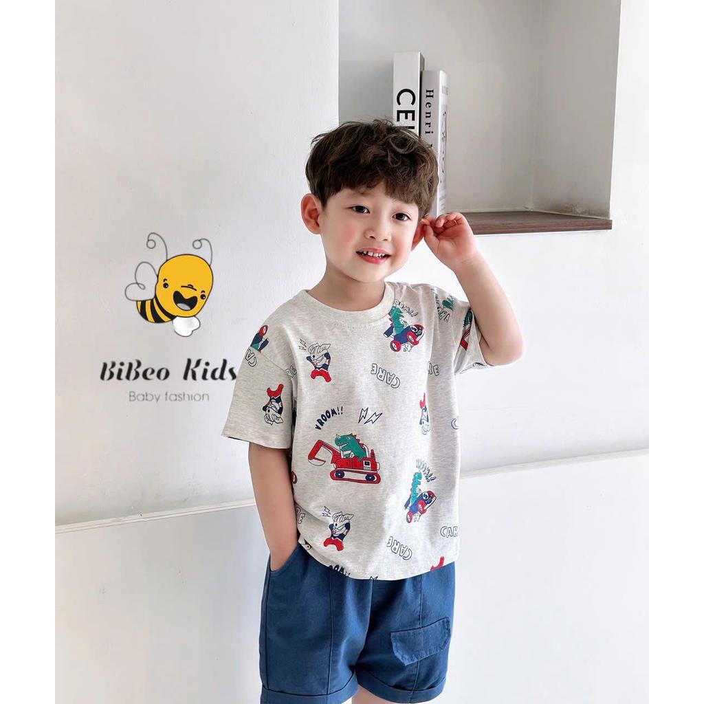 [BiBeo Kids]Bộ quần áo cộc tay in hình KHỦNG LONG SIÊU NHÂN cho bé trai,Bộ quần áo chất COTTON