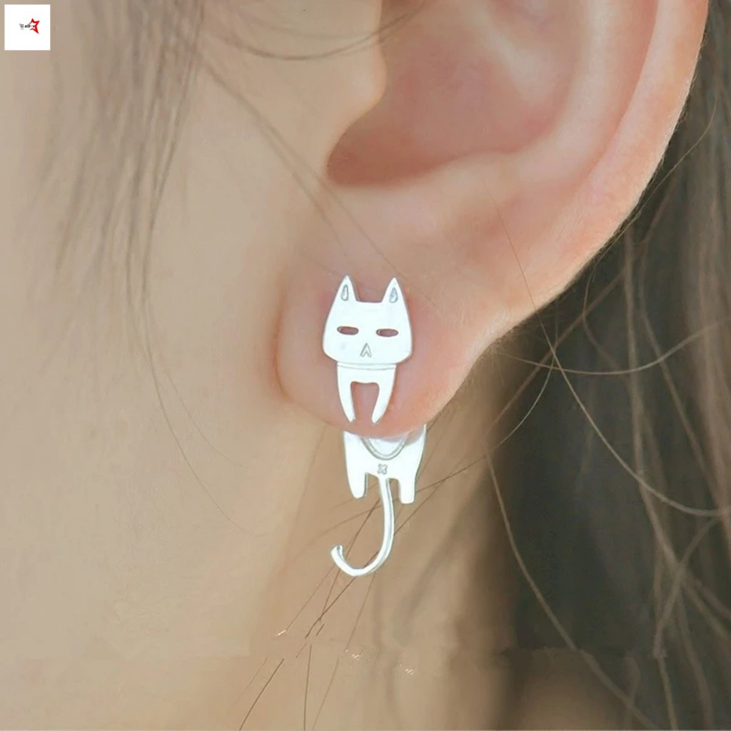 Bông Tai Mèo & Cá Cho Nữ Bông Tai Thời Trang Thiết Kế Bất Đối Xứng Món Quà Trang Sức