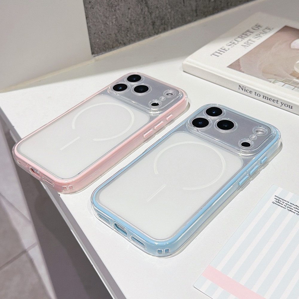 Ốp Điện Thoại Mềm Thanh Va Chạm 2 Trong 1 Màu Cho iPhone 17 Pro Max 16 15 14 13 12 11 Vỏ Bảo Vệ Chống Sốc