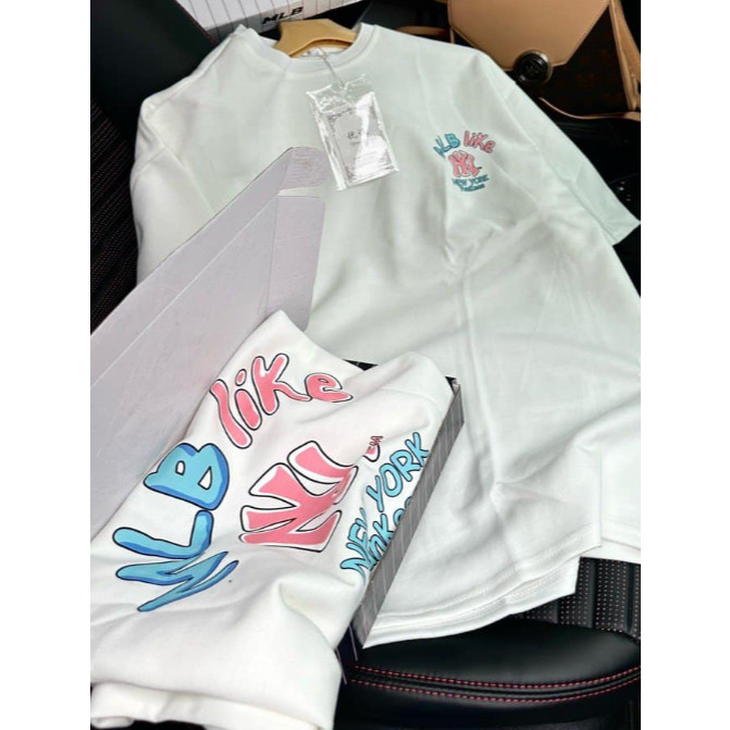 （Giao hàng 24h）Angela Áo Thun MLB Like NewYork _Đen/Trắng/Hồng/Kem_Form Cotton 100% 260gsm_Full Tag Mac