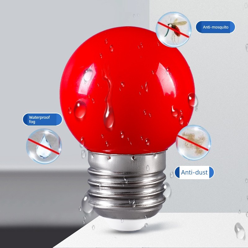 Bóng Đèn Đỏ Đèn led Tiết Kiệm Năng Lượng E27 Vít B22 Gắn Đèn Lồng Đám Cưới Phật Giáo Thần Bàn Changming Đèn Thần Tài