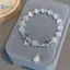 Kudosation Thời Trang Hàn Quốc Giả Opal Vòng Tay Mặt Dây Chuyền Đơn Giản Vòng Tay Ins Mặt Trăng Pha Lê Hạt Mặt Trăng Mặt Dây Chuyền Vòng Tay Trang Sức Quà Tặng Đẹp