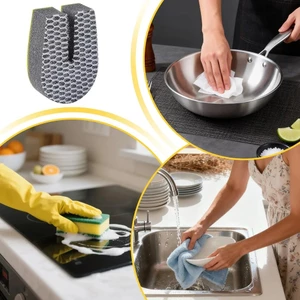 Máy chà sàn xốp hai mặt hình chữ U mới Bàn chải làm sạch nồi bát đĩa nhà bếp đa chức năng