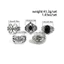 Bộ nhẫn rỗng đá quý bạc cổ điển 5 mảnh dành cho nam - Black Onyx & Deer Head & Fleur-De-Lis & Twisted Design - Gothic Punk để mặc hàng ngày