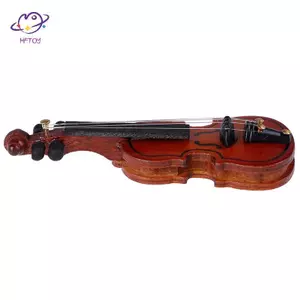 HFTOY Nhà Búp Bê Violin Dụng Cụ Gỗ Mini Thu Nhỏ Fiddle Nhạc Cụ Bằng Gỗ ~