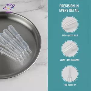 HFTOY 100 Cái Nhỏ Giọt Nhỏ Giọt 1.5ml Dùng Một Lần Airbrush Nhựa Nhỏ Giọt Cho Phòng Thí Nghiệm Chuyển Chất Lỏng Nghệ Thuật DIY ~