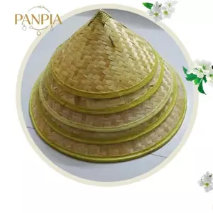 PNPIA- Mũ Nón Retro Tre Mây Người Cá Mũ Handmade Dệt Rơm Buet Mũ Mưa Đạo Cụ Nón Che Nắng Mũ Nhựa Mũ Tre