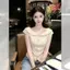 Áo sơ mi ve áo búp bê hẹp kiểu Pháp dành cho nữ Mùa hè Phong cách mới Phong cách Hàn Quốc thon gọn hơn Nhìn phù hợp