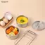 Bát trứng hấp bằng thép không gỉ bigapple có nắp Hộp đựng thực phẩm Súp Salad Món ăn RDG