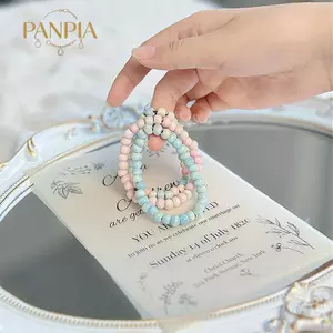 PNPIA- Vòng Tay Đính Hạt Gốm Nhiều Màu Sắc Dành Cho Nữ Đơn Giản Đa Năng Dệt Tay Đính Hạt Lắc Tay Dự Tiệc Phụ Kiện Trang Sức Quà Tặng