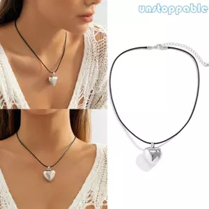 Unstop * Vòng cổ hạt tròn nữ Niche Xương đòn Vòng cổ bạc hình trái tim hình tình yêu