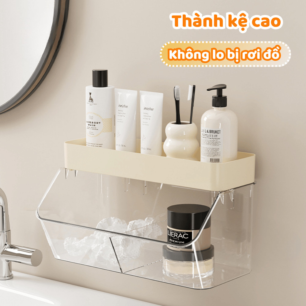 Kệ Đựng Gia Vị, Mỹ Phẩm Treo Tường Không Khoan Đục DINO , Kệ Để Đồ Đa Năng Dễ Thương Chịu Lực Tốt