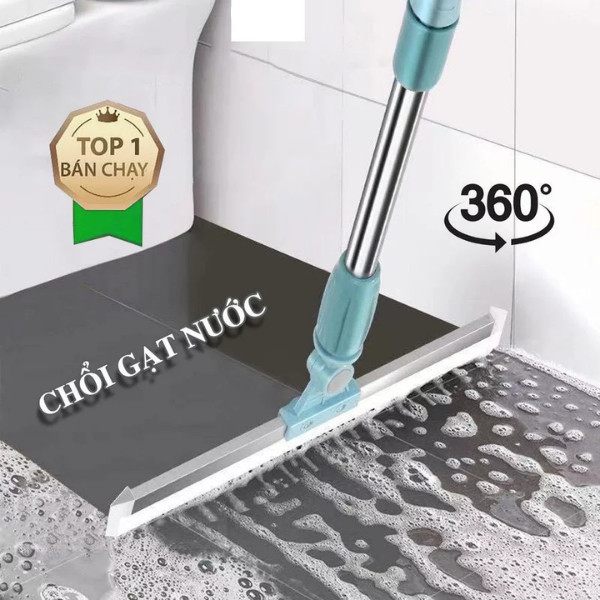 Chổi Gạt Nước Cán Dài Thông Minh Lau Sàn Nhanh, Ngăn Trơn Trượt An Toàn, Khô Ráo