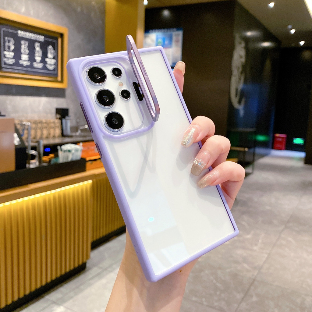 Ốp Điện Thoại Giá Đỡ Ống Kính Cho Samsung Galaxy S25 S24 S23 S22 PLUS ULTRA FE A56 A36 A17 A16 4G 5G Vỏ Chống Sốc