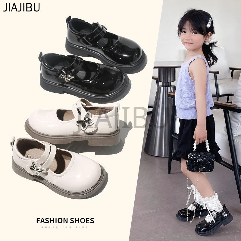 Giày Đi Học Đế Thấp Phong Cách Lolita Nhật Bản Dễ Thương Màu Be/đen Có Nơ Dành Cho Bé Gái Korean Fashion Kids Platform Mary Jane Doll Shoes Giày Bệt Mũi Tròn Chống Trượt Phong Cách Anh Giày Da Đế Mềm Phong Cách Công Chúa Pháp