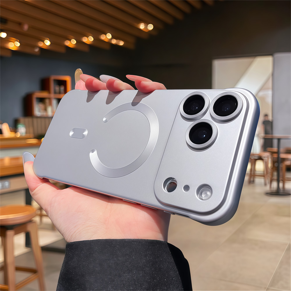 Ốp điện thoại từ tính không viền cho iPhone 17 Pro Max 13 14 15 16 pro max Ống kính bảo vệ Camera Vỏ chống sốc Vỏ cứng bảo vệ điện thoại