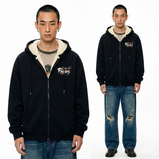 Áo nỉ nam lambswool phong cách Harajuku có mũ trùm đầu