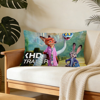Vỏ gối hình chữ nhật in một mặt Zootopia 2, Vỏ đệm ô tô hoạt hình, Trang trí ghế Sofa tại nhà (Không bao gồm chèn)