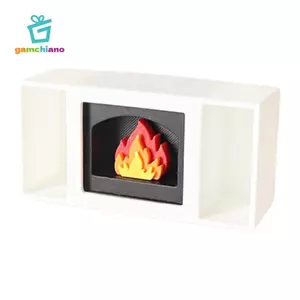Gamchiano Nhà Búp Bê Lò Sưởi Vật Dụng Phong Cảnh, Nội Thất Thu Nhỏ Cho Nhà Bếp Gia Đình Đồ Trang Trí Phòng Khách