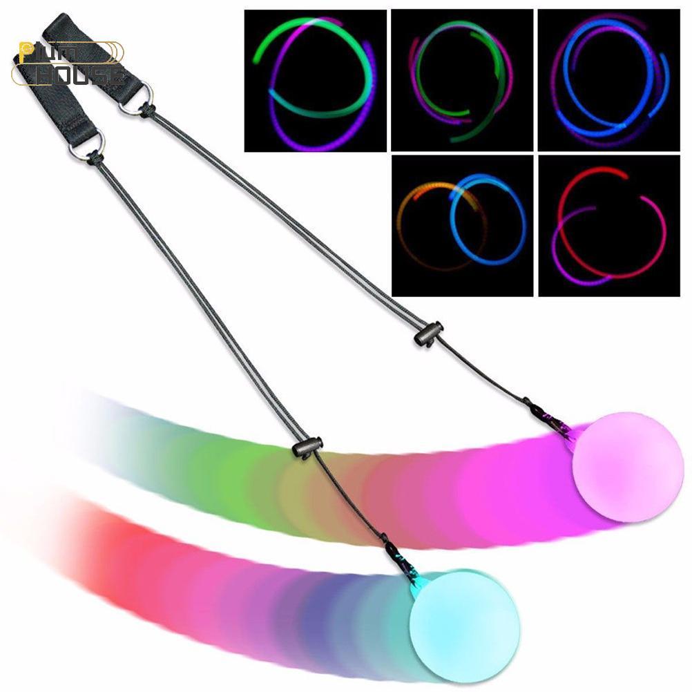 PlumHOUSE Pro LED Nhiều Màu Phát Sáng POI Ném Bóng Sáng Cho Bụng Khiêu Vũ Tay Đạo Cụ VN