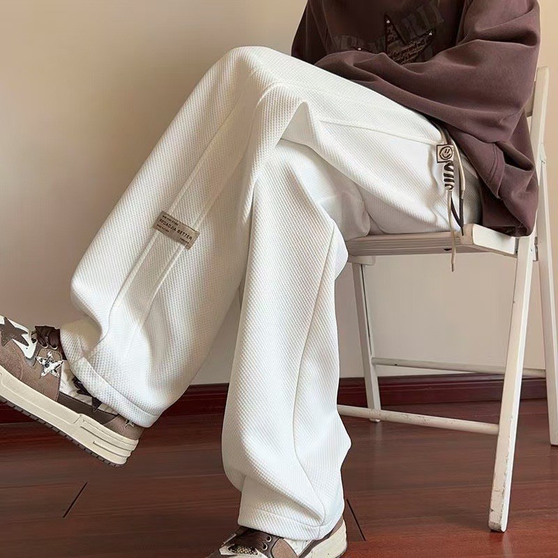 Mùa Xuân Mùa Hè Mỏng Phong Cách Drape Quần Ống Rộng Nam Quần Cao Cấp Phong Cách Mỹ Teen ins Dạo Phố Quần Thể Thao 0RXL