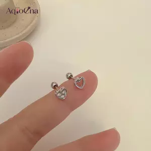 AqToCna 1 Đôi Bông Tai Trái Tim Rỗng Xương Tai Móng Tay Cho Nữ Sụn Bông Tai Xoắn Ốc Bông Tai Trang Sức Cơ Thể Quà Tặng AqToCna