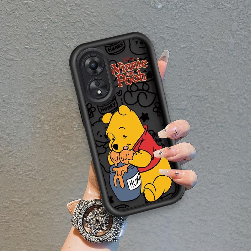 Ốp Lưng Cho OPPO A17 A17K A18 A38 A58 A60 4G Phim Hoạt Hình Silicon Mềm Đáng Yêu Ốp lưng TPU Winnie the Pooh Mắt Thiên Thần Chống Sốc Ốp Lưng