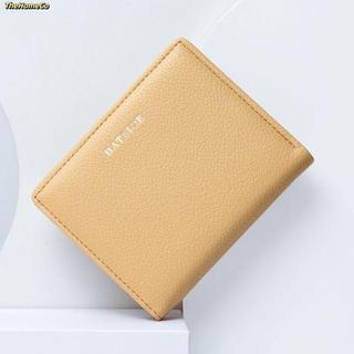 [Vận chuyển nhanh] Ví ngắn THEHOMECO, Ví đựng tiền xu màu trơn bằng da PU, Túi xách nữ mỏng dung tích lớn sang trọng dành cho sinh viên