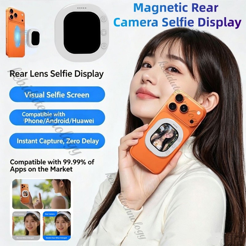 Gương màn hình HD selfie từ tính T30 mới 2IN1 Kết nối Bluetooth & có dây Chụp tức thì Màn hình selfie ống kính phía sau cho tất cả các điện thoại thông minh Phụ kiện selfie