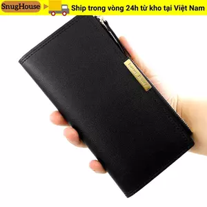 Ví dài nữ SNUGHOUSE, Ví đựng thẻ nhiều ngăn đựng thẻ, Túi đựng tiền xu bằng da PU phong cách Hàn Quốc bền bỉ Quà tặng của mẹ