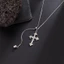 Vòng cổ mặt dây chuyền chéo bạc Unisex - Gothic Hip-Hop - Dây chuyền mỏng có thể điều chỉnh 71-80cm - Trang sức hợp kim nhẹ