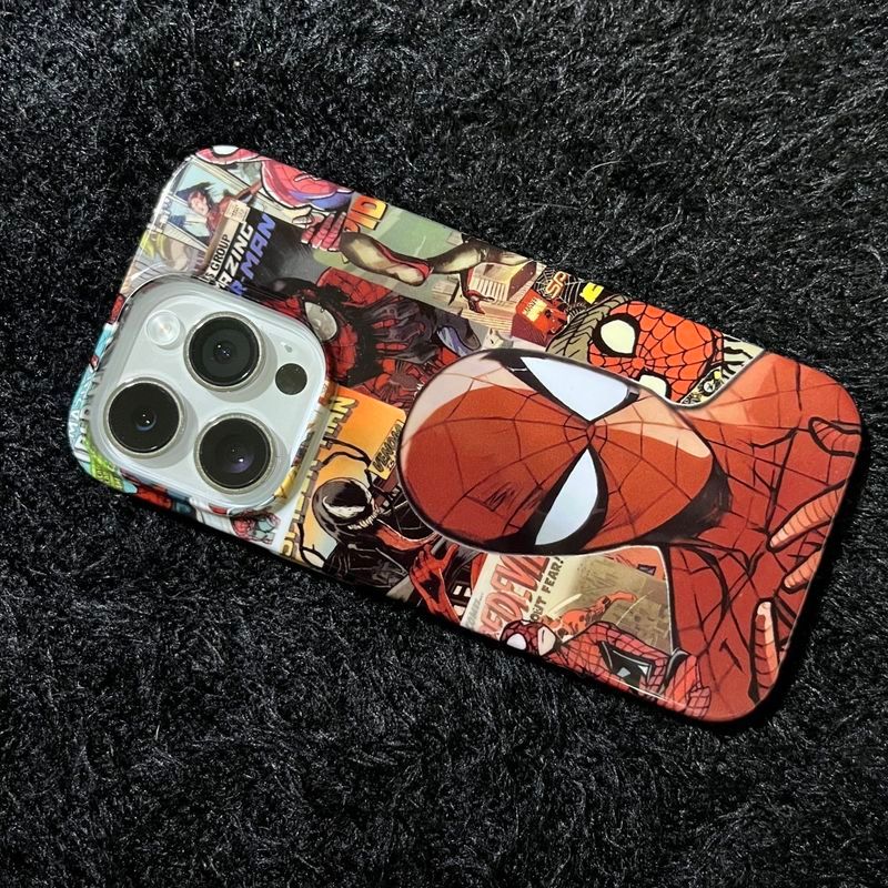 Ốp Điện Thoại Ins Style Spiderman QYJS Thích Hợp Cho IPhone 11 16 15 14 13 ProMax 17 AIR 12 PRO 7 8 PLUS XR XSMAX Vỏ Cứng Phim Bóng Cao Cấp
