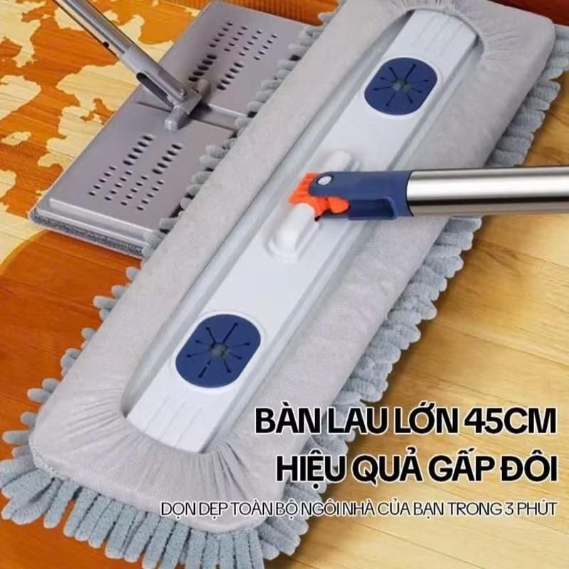 Cây Lau Nhà San Hô 45x12CM Xoay 360 Độ Tặng Kèm 2 Miếng Lau San Hô (KHÔNG KÈM XÔ)