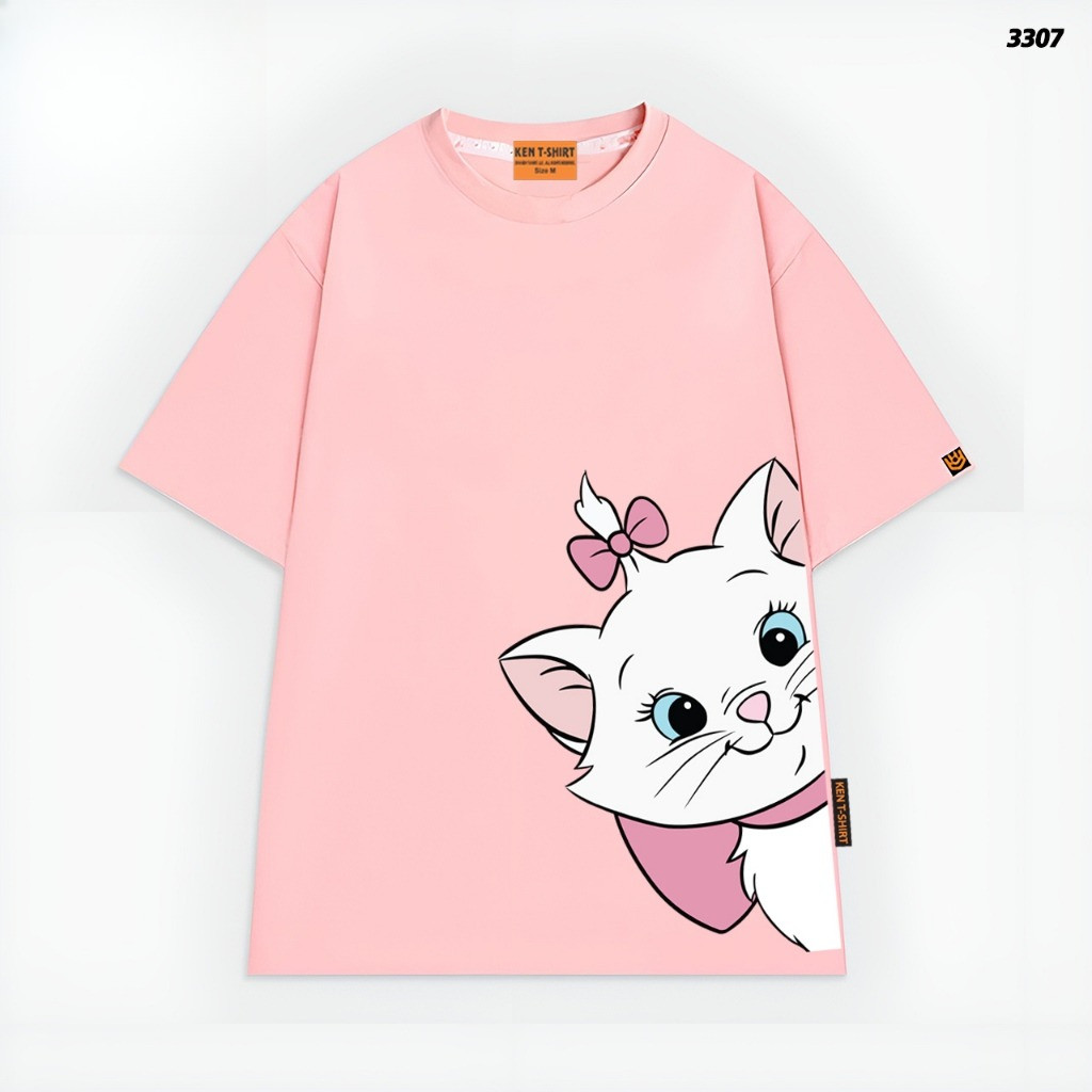 （Giao hàng 24h）Angela Áo Thun Mèo Marie 3307 Form Rộng Localbrand Oversize Unisex Vải Cotton 75% Nam Nữ Mặc Đẹp