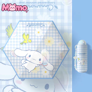 Ô gấp thủ công in họa tiết hoạt hình Cinnamoroll cho cả sử dụng nắng và mưa