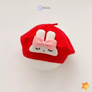Mũ nồi thỏ hoạt hình ngọt ngào cho bé Mũ nồi mềm cho trẻ sơ sinh Mũ nồi tập đi Mũ mùa thu đông Mũ màu trơn Dễ thương ấm áp cho trẻ em Quà tặng mới