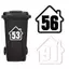 JCSYFAC Thùng Rác Thùng Rác Số Stier Tự Dính Wheelie Bin Stiers Nhà Để Xe Đề Can DIY Kết Hợp Miễn Phí Chống Thời Tiết Mới