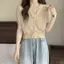 Áo thun Cardigan ngắn tay dệt kim thời trang thông thường dành cho nữ mới