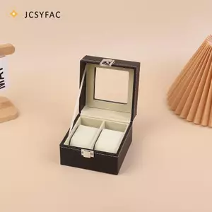 JCSYFAC 1Pc Bla Da PU Hộp Đồng Hồ Trưng Bày Hộp Đựng Có Nắp Kính Đóng Khung Và Gối Có Thể Tháo Rời Cho Nam Và Nữ Mới