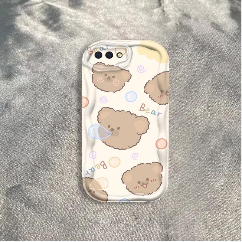 Thích hợp cho OPPO A3S A12E A1K AX5 Realme C2 Bảo vệ 3D TPU mềm Rilakkuma Bear Vỏ điện thoại chống sốc