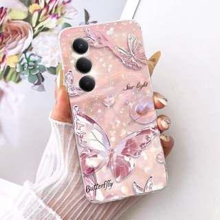 Dành Cho Xiaomi Redmi 15 4G Vỏ Mới Phong Cách Bướm Hoa Mềm Silicon Mỏng TPU Trong Suốt Ốp Lưng Cho Xiaomi Redmi 15 5G Vỏ Điện Thoại