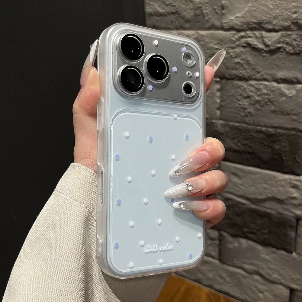 Ốp Điện Thoại Acrylic Mờ Điểm Sóng Nhiều Màu Sắc 2 Trong 1 Cho iPhone 17 Pro Max 16 15 14 Vỏ Bảo Vệ Chống Sốc