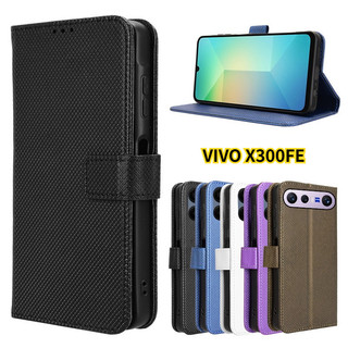 Vỏ Da Sang Trọng Cho VIVO X300 FE 4G 5G 2026 Ốp lưng Khe Cắm Thẻ Ví Từ Tính Cho VIVOX300FE X300FE Đứng Đứng Ốp Lưng