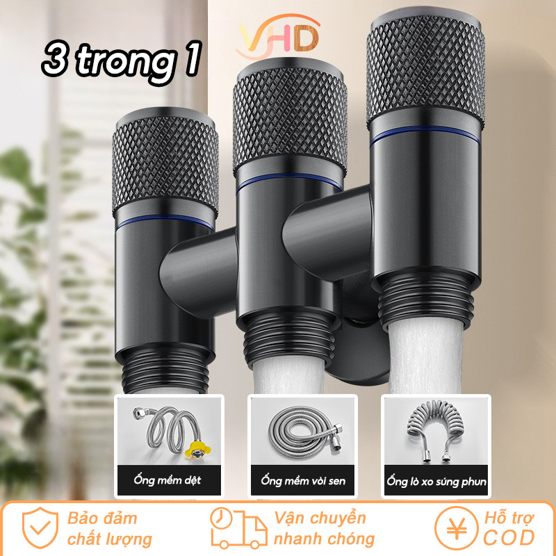 Van Chia Nước 3 Chiều Inox - Hiệu Quả Phân Dòng, Lắp Đặt Dễ Dàng Cho Máy Giặt & Hệ Thống Nước Gia Đình